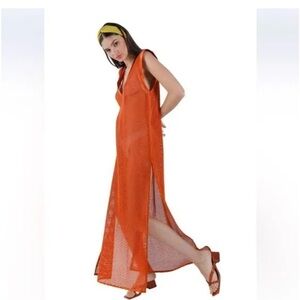 NWT MY BEACHY SIDE: Camelia Maxi Cover Up Mesh Caftan dress. Size Medium
